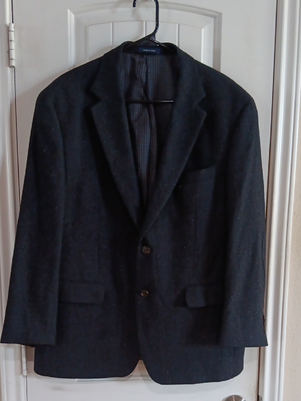 Lauren Ralph Lauren Modern Script Tag Wool Silk Suit Jacket 42S Midnight Blue